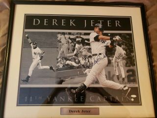 16 X 20 Derek Jeter Signed/framed 11th Yankee Captain 810/2000 Steiner Cert