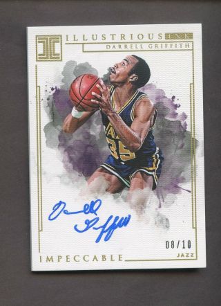 2018 - 19 Panini Impeccable Gold Illustrious Ink Darrell Griffith Auto 8/10 Jazz
