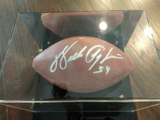 Autographed Walter Payton Nfl Football In A Clear Plastic Display Case