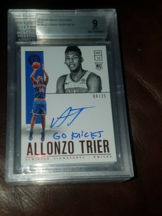 2018 - 19 Panini Encased Scripted Signatures Allonzo Trier Auto Rc Bgs 9 6/25 Red