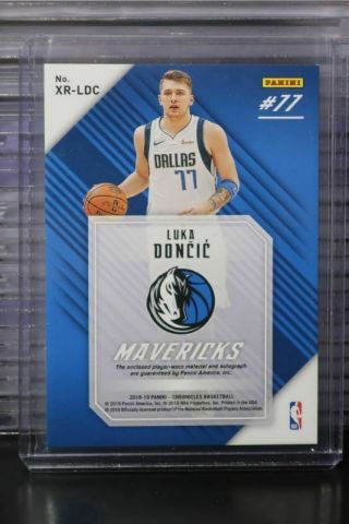 2018 - 19 Chronicles Luka Doncic Rookie Jersey Auto Autograph 14/50 Mavericks ECH 2