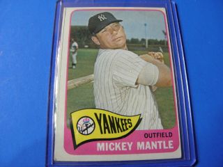 1965 Topps Mickey Mantle 350 Vg - Ex Yankees Hof