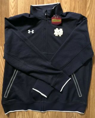Notre Dame Football Team Issued Under Armour Full Zip Jacket 2xl 69 Tags