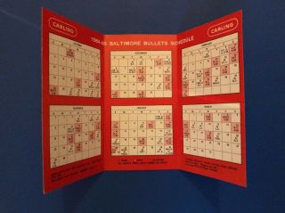 1964/65 Baltimore Bullets Pocket Schedule Trifold Carling Beer 2