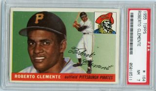 1955 Topps Roberto Clemente Rookie Rc 164 Psa 7 Nm,  Well Centered A,
