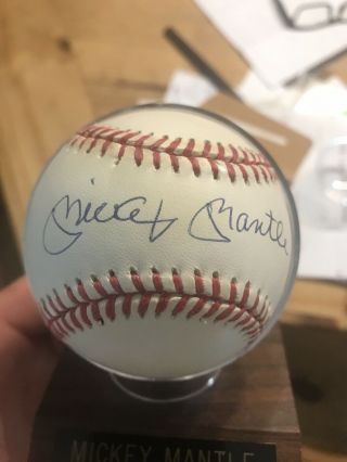 Mickey Mantle Autographed Signed Baseball,  W/coa