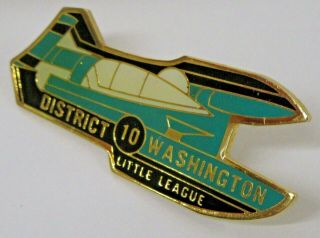 District 10 Washington Little League Tack Pin Pinback Hydroplane Boat Racing C3