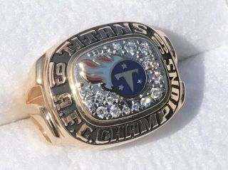1999 Tennessee Titans 14k Diamonds Football Champions Championship Ring