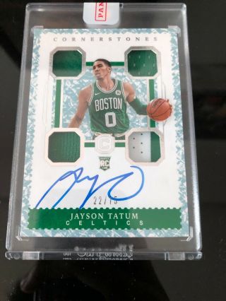Jayson Tatum 2017 - 18 Panini Cornerstones Rookie Auto /75 Quad Patch Rpa Celtics