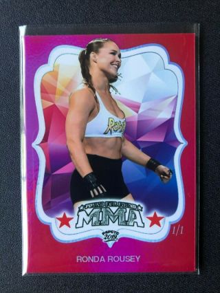 2019 P4p Mma Pink Ronda Rousey Custom Trading Card 1/1 Ufc