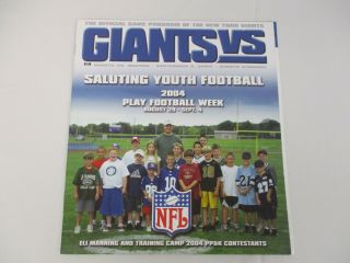 Sep 2 2004 Ny Giants Vs Ravens Game Program W Eli Manning Training Camp Pp&k