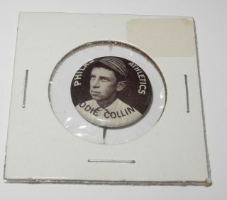 1910 - 12 Sweet Caporal Baseball Pin Button Eddie Collins Athletics Large Letters