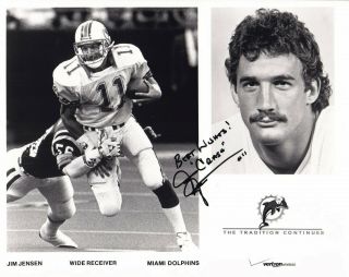 Jim Jensen Autograph Signed Miami Dolphins Team Issue 8x10 Photo