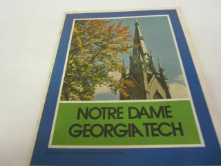 1975 Georgia Tech V Notre Dame Football Program Joe Montana Game 11/8