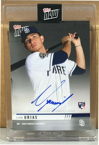 2019 Topps Now Road To Opening Day Od - 424a Luis Urias Padres Rookie Auto 29/99
