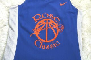 Nike Rose Classic Game Worn Reversible Basketball Jersey L 15 Blue Orange White