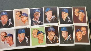 1962 & 64 Union 76 La Dodgers 12 Prints Tom Davis Johnny Podres,  More Raw