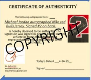 Michael Jordan Autographed Authentic Nike Jersey Bulls 6