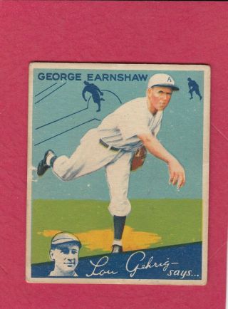 1934 World Wide Gum V354 Goudey Big League 93 George Earnshaw