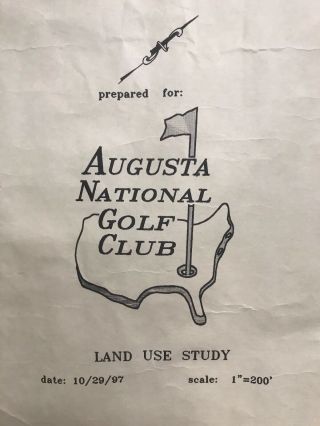 Augusta National Map.  One Of A Kind Item.