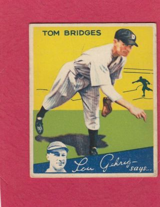 1934 World Wide Gum V354 Goudey Big League 87 Tom Bridges