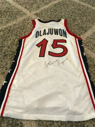 Autographed Hakeem Olajuwon 1996 Olympic Jersey