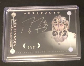 18 - 19 Ud Artifacts Marc - Andre Fleury Honoured Hopefuls Auto /27 Golden Knights