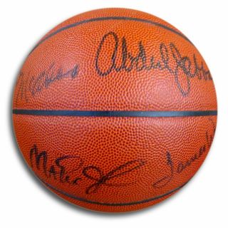 Los Angeles Lakers Autographed Basketball Jabbar Magic Johnson Worthy 8 Sigs