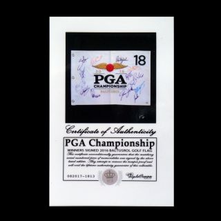 PGA Championship Phil Mickelson Signed Golf Flag Baltusrol 15 Winners Autograph 2