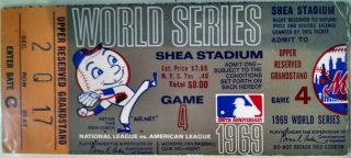 1969 World Champion NY Mets World Series Game 4 Signed Program and Ticket 3