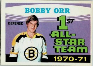 1971 - 72 O - Pee - Chee Bobby Orr All Star 251 Vintage Hockey Card