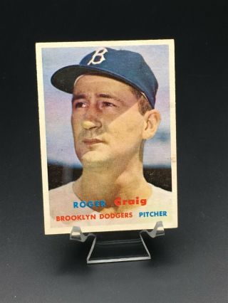 1957 Topps Baseball Roger Craig Ex/ex - Mt 173 Brooklyn Dodgers