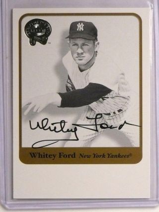 2001 Fleer Greats Of The Game Whitey Ford Autograph Auto 55177