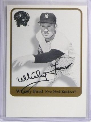 2001 Fleer Greats Of The Game Whitey Ford Autograph Auto Yankees 57858