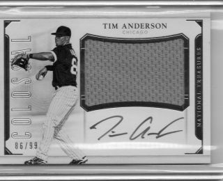 2016 National Treasures Tim Anderson Colossal Jersey Auto 86/99 White Sox