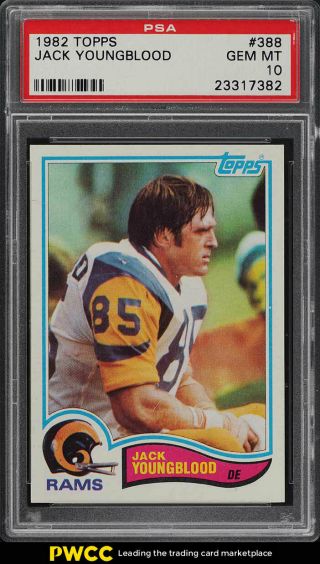 1982 Topps Football Jack Youngblood 388 Psa 10 Gem (pwcc)