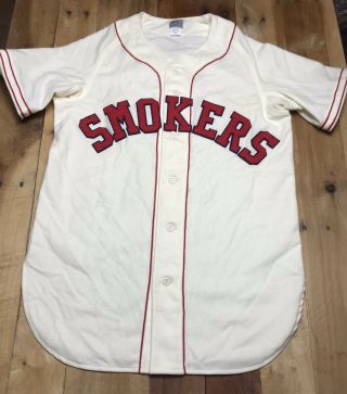 Rare Ebbets Field Flannels Tampa Smokers Baseball Wool Jersey Vintage Authentic
