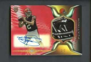 2014 Topps Platinum Red Refractor Johnny Manziel Rpa Rc Logo Patch Auto 1/1