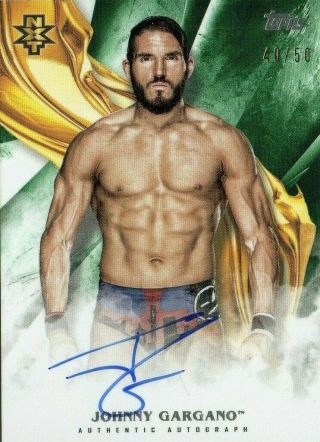 2019 Topps Wwe Undisputed Johnny Gargano Green Parallel On Card Auto Card 40/50