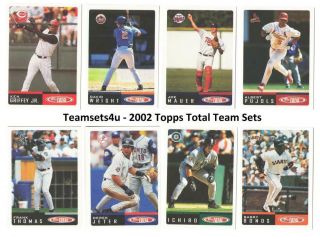 2002 Topps Total Baseball Set Pick Your Team See Checklist In Description