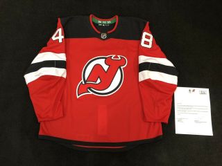 Jersey Devils Game Worn Mic Adidas Authentic Nhl Jersey 58