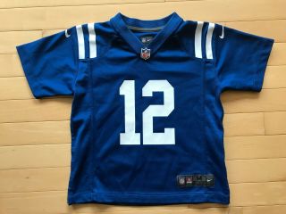 Indianapolis Colts Nfl Kids Jersey 12 Andrew Luck Boys Nike Toddler Sz 5 - 6