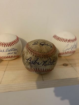 Babe Ruth & Lou Gehrig Yankees Dual Signed Autographed Baseball