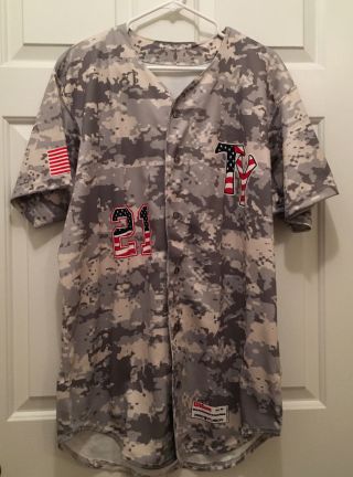 Abiatal Avelino Tampa Yankees Game Worn July 4th Camouflage Usa Baseball Jersey