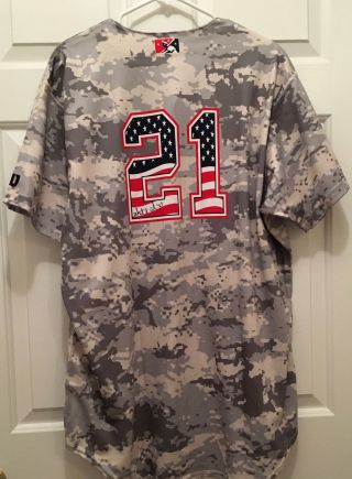 Abiatal Avelino Tampa Yankees Game Worn July 4th Camouflage USA Baseball Jersey 2