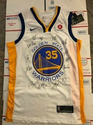 2019 Golden State Warriors Team Signed Jersey Nba Finals Kevin Durant Curry