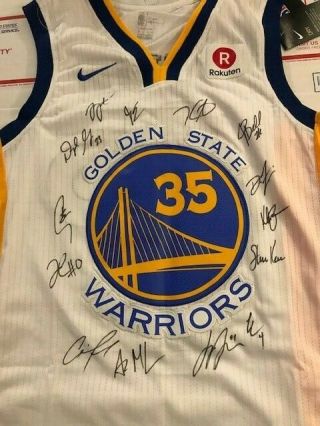 2019 GOLDEN STATE WARRIORS TEAM SIGNED JERSEY NBA FINALS KEVIN DURANT CURRY 2