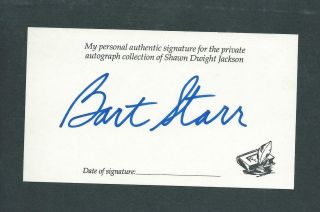 Bart Starr Autograph Post Card - Packers