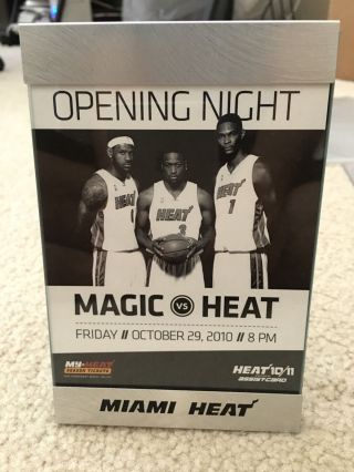 2010 Miami Heat Opening Night Ticket Framed Lebron James Dwayne Wade Chris Bosh