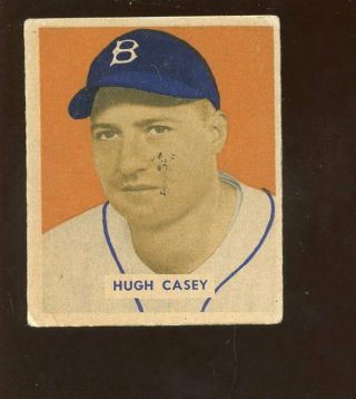 1949 Bowman Baseball Card High 179 Hugh Casey Brooklyn Dodgers